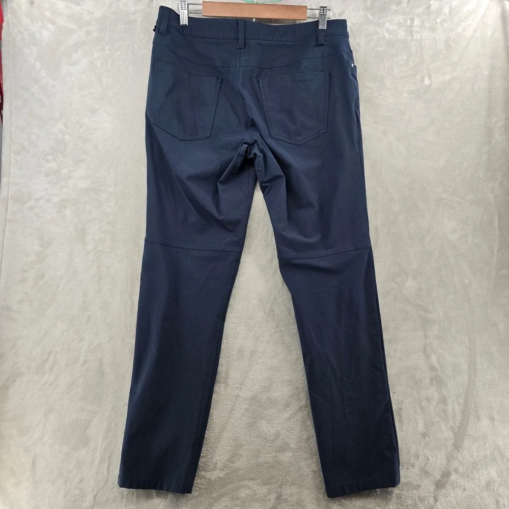 Lululemon ABC Pant Mens 32 Navy Blue Slim Fit Warpstreme Performance‎ Trousers